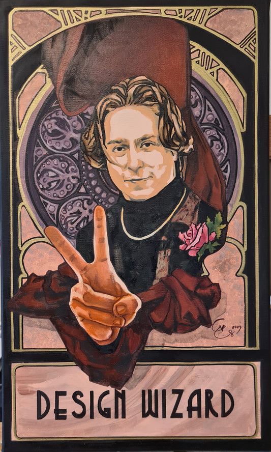 A portrait in the Art Nouveau style of Mucha